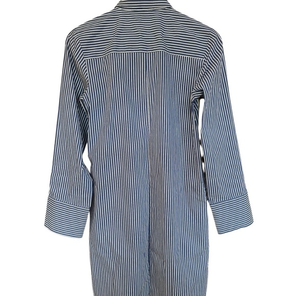 Universal Standard Shirt Dress Poplin Stretch Blue Stripe Button Up 4XS - Picture 4 of 12